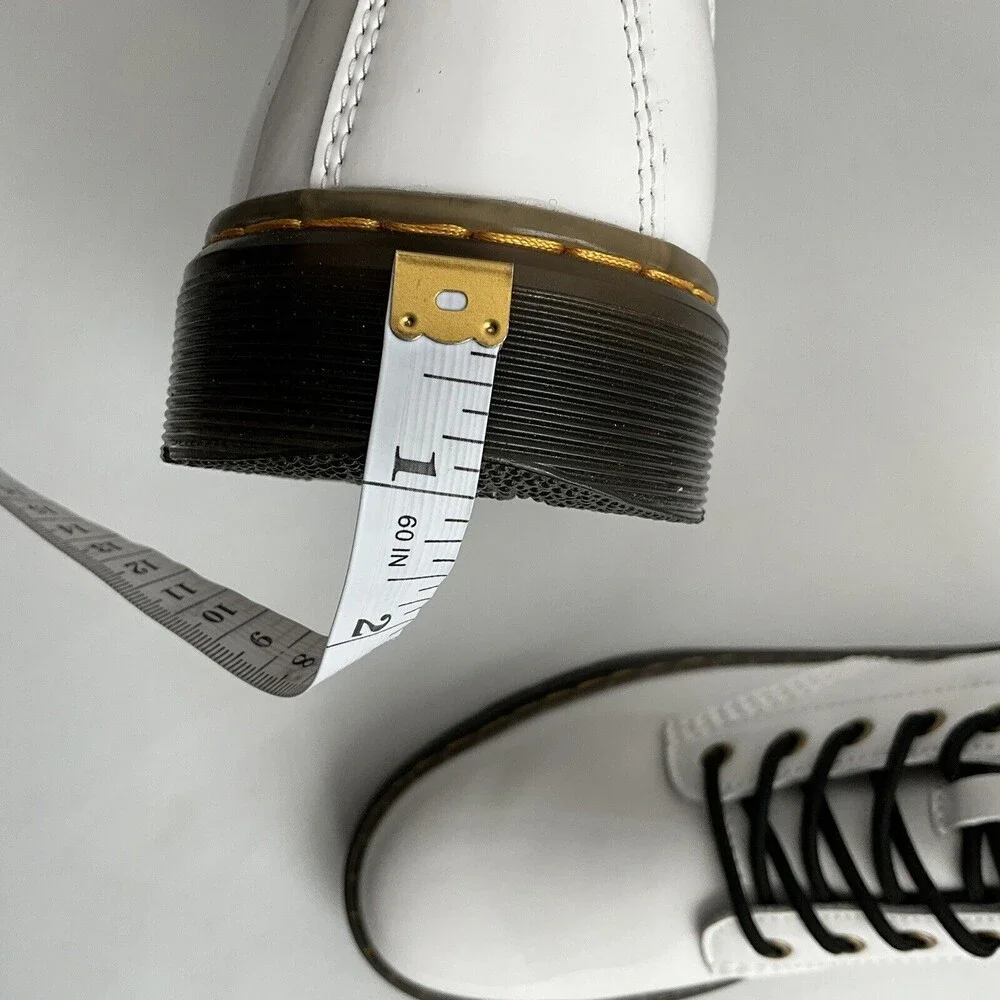 Dr. Martens Zavala Patent Leather 8-Eye Boots White 9